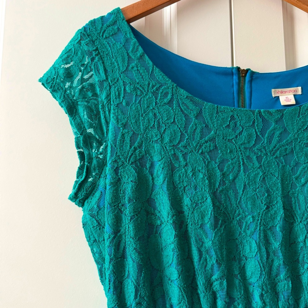 Green Lace Dress w/ Blue Lining